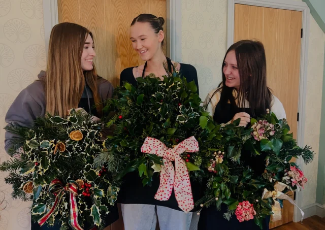 Gorgeous day wreath-making at the cottages. So gorgeous I failed to take many pictures. #wreathmaking #christmas #derbyshire #crafting #crafts #wreaths #peakdistrict